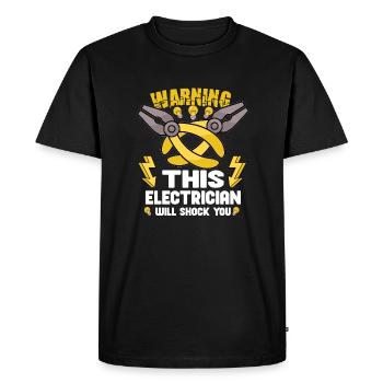 Électricien Ingénieur électricien monteur de lignes Électricien - T-shirt Premium bio Homme - noir - Devant - Nico (187cm)