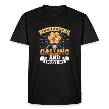 Abeille mellifère Apiculture Apiculteur Apiculture - T-shirt Premium bio Homme - noir - Devant - Nico (187cm)