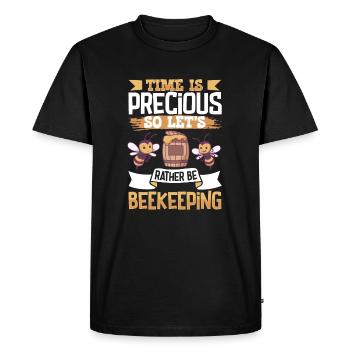 Honey Bee Beekeeping Beekeeper Honeybee Beekeeping - Men's Premium Organic T-Shirt - black - Front - Nico (187cm)
