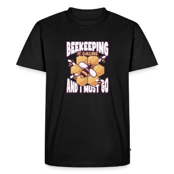 Abeille mellifère Apiculture Apiculteur Apiculture - T-shirt Premium bio Homme - noir - Devant - Nico (187cm)