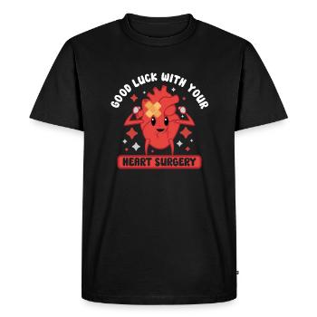 Crise cardiaque Chirurgie à cœur ouvert Chirurgie cardiaque Cadeau - T-shirt Premium bio Homme - noir - Devant - Nico (187cm)