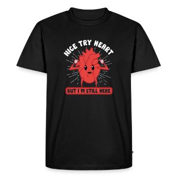 Open Heart Surgery Heart Surgery Survivor Gift - Men's Premium Organic T-Shirt - black - Front - Nico (187cm)