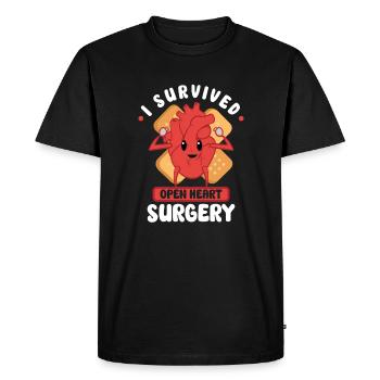 Crise cardiaque Chirurgie à cœur ouvert Chirurgie cardiaque Cadeau - T-shirt Premium bio Homme - noir - Devant - Nico (187cm)