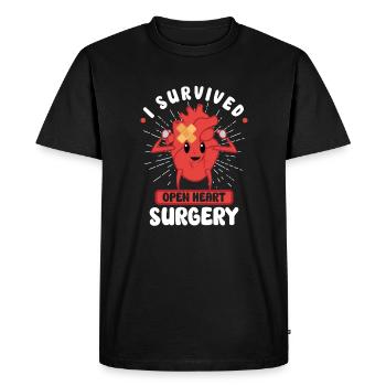 Heart Attack Open Heart Surgery Heart Surgery Gift - Men's Premium Organic T-Shirt - black - Front - Nico (187cm)