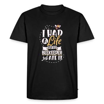 Abeille mellifère Apiculture Apiculteur Apiculture - T-shirt Premium bio Homme - noir - Devant - Nico (187cm)