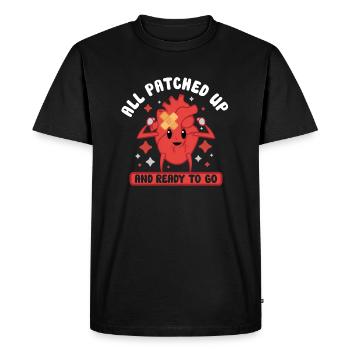 Chirurgie à cœur ouvert Cadeau de survivant en chirurgie cardiaque - T-shirt Premium bio Homme - noir - Devant - Nico (187cm)