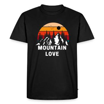 Mountain Love - Men's Premium Organic T-Shirt - black - Front - Nico (187cm)
