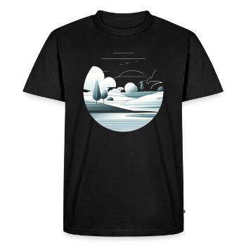 Minimalist Landscape - Men's Premium Organic T-Shirt - black - Front - Nico (187cm)