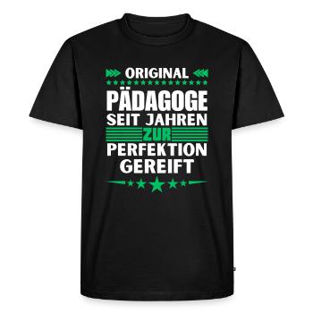 Pédagogue mûri à la perfection - T-shirt Premium bio Homme - noir - Devant - Nico (187cm)