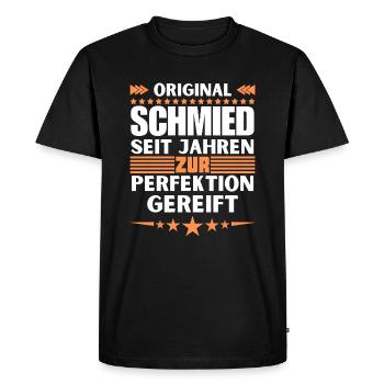 Blacksmith matured to perfection - Men's Premium Organic T-Shirt - black - Front - Nico (187cm)