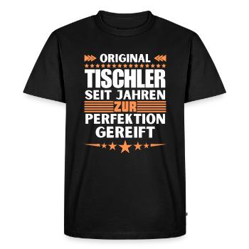 Carpenters matured to perfection - Men's Premium Organic T-Shirt - black - Front - Nico (187cm)