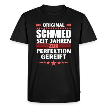 Blacksmith matured to perfection - Men's Premium Organic T-Shirt - black - Front - Nico (187cm)