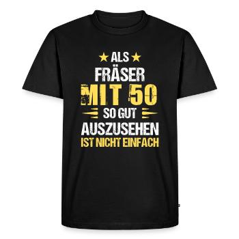 With 50 good-looking router bits - Men's Premium Organic T-Shirt - black - Front - Nico (187cm)