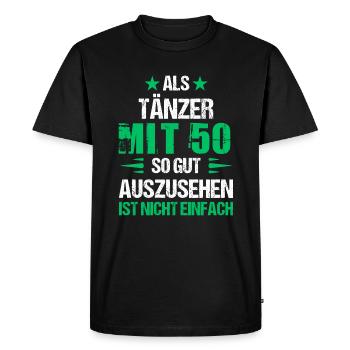 Belle danseuse à 50 ans - T-shirt Premium bio Homme - noir - Devant - Nico (187cm)