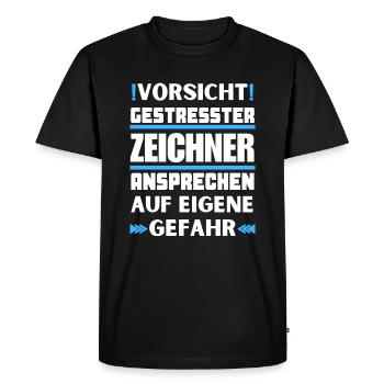 Ne parlez pas à un dessinateur stressé ! - T-shirt Premium bio Homme - noir - Devant - Nico (187cm)
