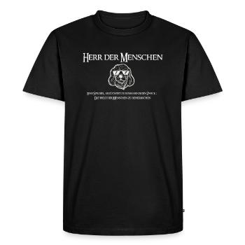 Herr der Menschen - Männer Premium Bio T-Shirt - Schwarz - Vorne - Nico (187cm)