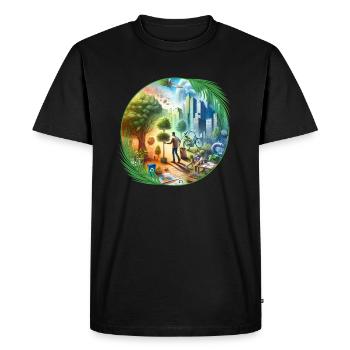 Écologie dans la ville - T-shirt Premium bio Homme - noir - Devant - Nico (187cm)