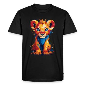 Lion Prince - T-shirt Premium bio Homme - noir - Devant - Nico (187cm)