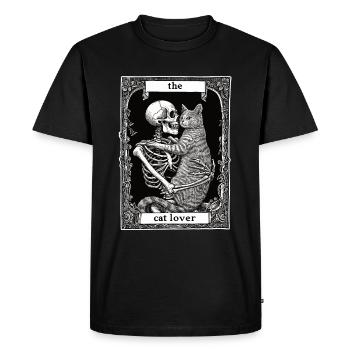 The cat lover - Men's Premium Organic T-Shirt - black - Front - Nico (187cm)