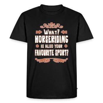 Équitation Cheval Cadeau fille - T-shirt Premium bio Homme - noir - Devant - Nico (187cm)