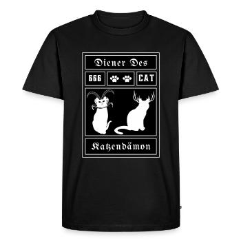 Cat Daemon Katzendaemon Katzenliebhaber - Männer Premium Bio T-Shirt - Schwarz - Vorne - Nico (187cm)