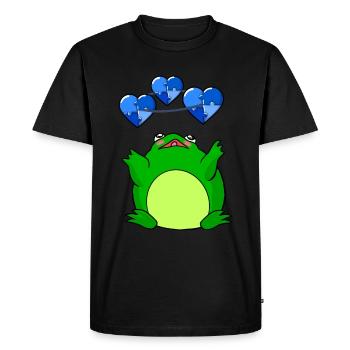 Frog Autism Puzzle Heart - Men's Premium Organic T-Shirt - black - Front - Nico (187cm)