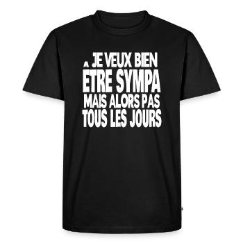 pas tous les jours - T-shirt Premium bio Homme - noir - Devant - Nico (187cm)
