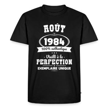 40th Anniversary - August 1984 Perfection - Men's Premium Organic T-Shirt - black - Front - Nico (187cm)