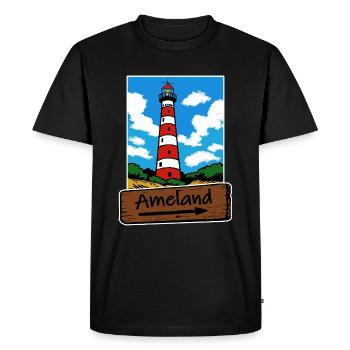 Vacances à Ameland Lighthouse - T-shirt Premium bio Homme - noir - Devant - Nico (187cm)