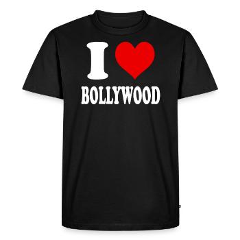 I Love Bollywood Heart Funny Witty - Men's Premium Organic T-Shirt - black - Front - Nico (187cm)