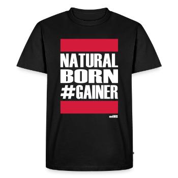 Natural born GAINER - T-shirt Premium bio Homme - noir - Devant - Nico (187cm)