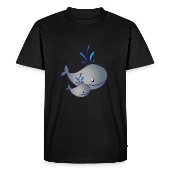 Famille de baleines Famille de baleines - T-shirt Premium bio Homme - noir - Devant - Nico (187cm)