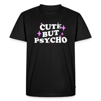 MIGNON MAIS PSYCHO - T-shirt Premium bio Homme - noir - Devant - Nico (187cm)