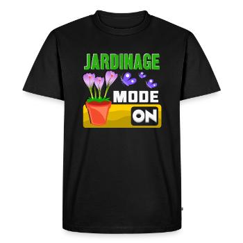 jardinage mode on - T-shirt Premium bio Homme - noir - Devant - Nico (187cm)