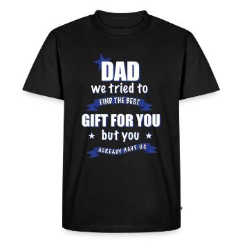 Fête des pères Cadeau Homme Idée cadeau - T-shirt Premium bio Homme - noir - Devant - Nico (187cm)