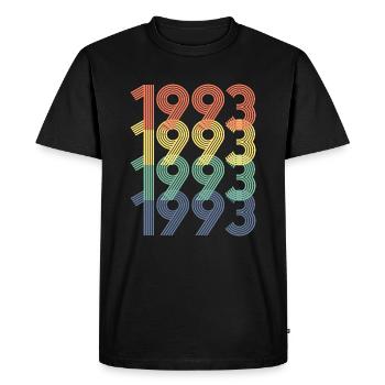 Cool Retro 1993, 30 ans, cadeau de 30e anniversaire - T-shirt Premium bio Homme - noir - Devant - Nico (187cm)