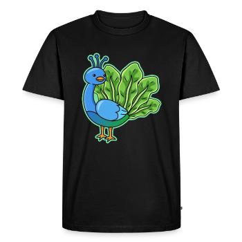 Conception de salade de paon pour les amateurs de paon - T-shirt Premium bio Homme - noir - Devant - Nico (187cm)