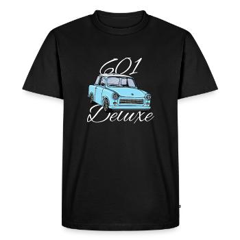 trabideluxeblau601 - Männer Premium Bio T-Shirt - Schwarz - Vorne - Nico (187cm)