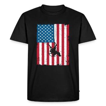 Paramotoring Powered Paragliding PPG USA Flag - Men's Premium Organic T-Shirt - black - Front - Nico (187cm)