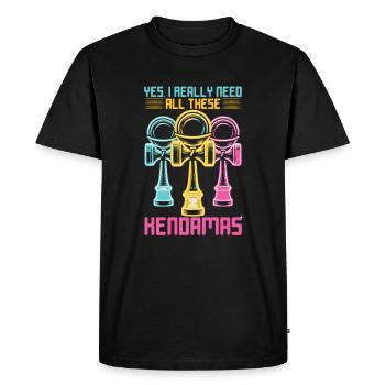 Kendama Rétro Vaporwave Kendama Années 80 - T-shirt Premium bio Homme - noir - Devant - Nico (187cm)