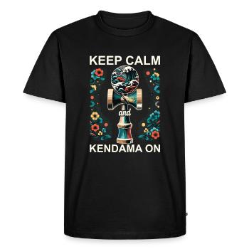 Kendama Japonais Floral Grande Vague - T-shirt Premium bio Homme - noir - Devant - Nico (187cm)