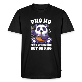 Drôle Pho Panda mignon mangeant Pho - T-shirt Premium bio Homme - noir - Devant - Nico (187cm)