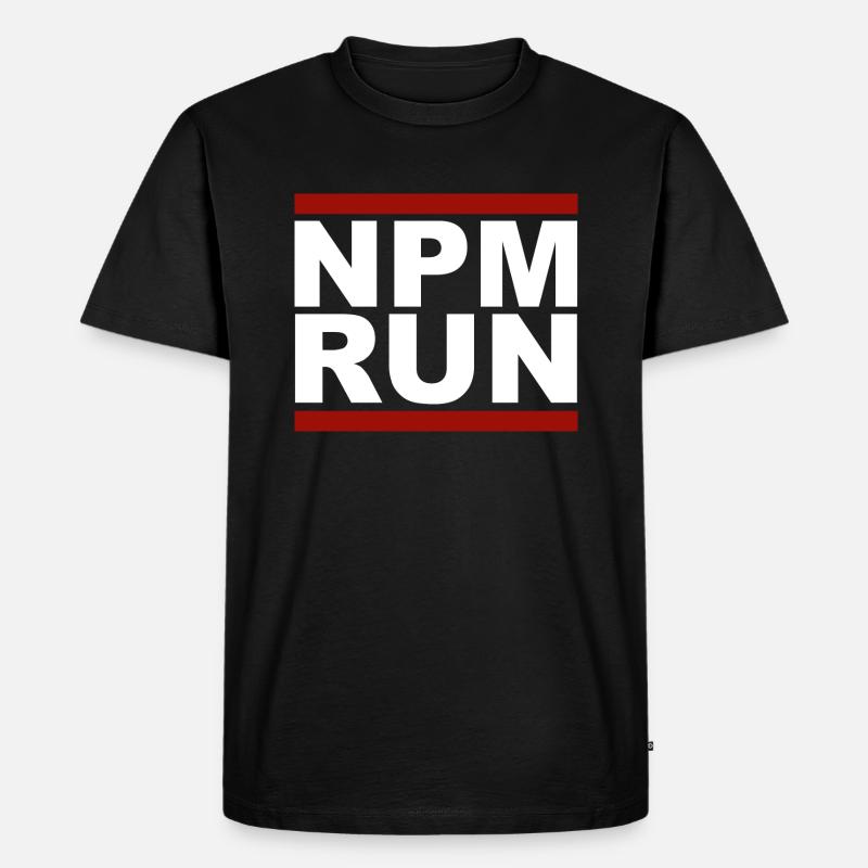 javascript, Javascript, npm run - Männer Premium Bio T-Shirt - Schwarz