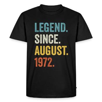 50 Years Old Legend Since August 1972 50th - Men's Premium Organic T-Shirt - black - Front - Nico (187cm)