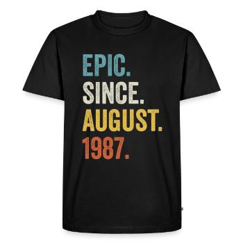 35 Years Old Epic Since August 1987 35th Birthday - Men's Premium Organic T-Shirt - black - Front - Nico (187cm)