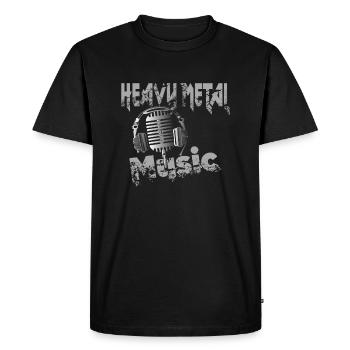 Heavy Metal Music ... microphone de musicien - T-shirt Premium bio Homme - noir - Devant - Nico (187cm)