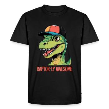 Raptor cool avec casquette - Raptor-ly Awesome - T-shirt Premium bio Homme - noir - Devant - Nico (187cm)