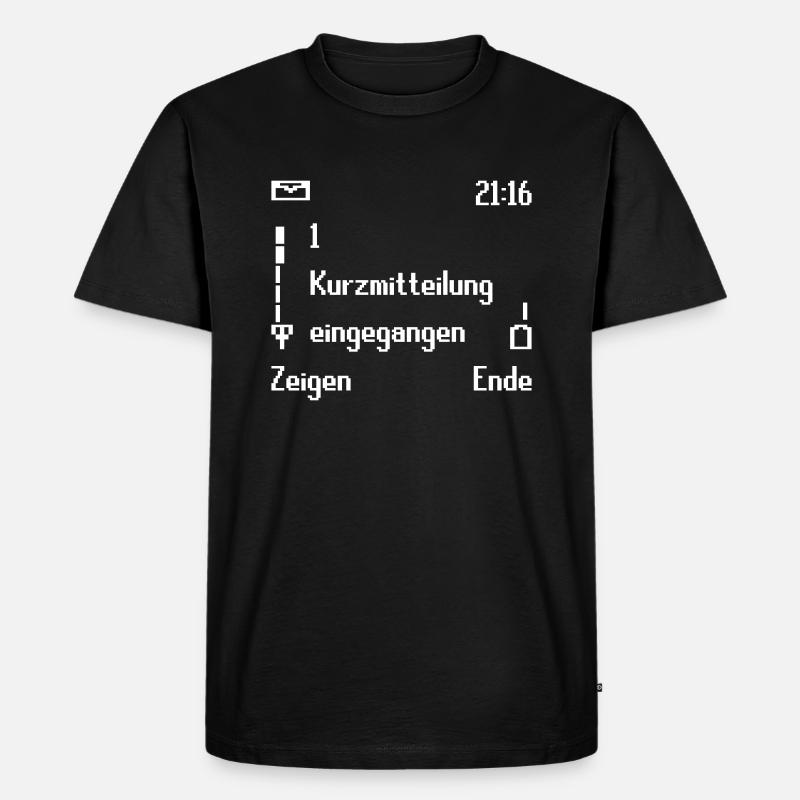 Retro Handy - Männer Premium Bio T-Shirt - Schwarz
