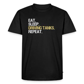Mangez. Sommeil. réservoirs de conduite. Répétez. (réservoirs) - T-shirt Premium bio Homme - noir - Devant - Nico (187cm)