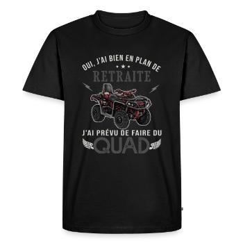 quad plan de retraite cadeau humour moto quad - T-shirt Premium bio Homme - noir - Devant - Nico (187cm)